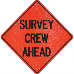 PRO-SAFE - "Survey Crew Ahead," 36" Wide x 36" High Vinyl Traffic Control Sign - Eagle Tool & Supply
