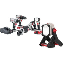 Porter-Cable - 20 Volt Cordless Tool Combination Kit - Includes Drill/Driver, Reciprocating Saw, Impact Driver & Flashlight, Lithium-Ion Battery Included - Eagle Tool & Supply