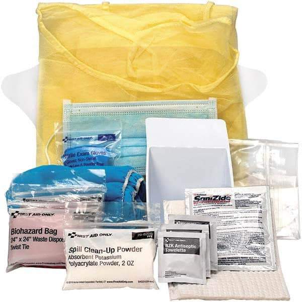 PRO-SAFE - 13 Piece, Bloodborne Pathogen Kit - 1-3/4" Wide x 8-1/4" Deep x 8-1/4" High, No Container Included - Refill Only - Eagle Tool & Supply