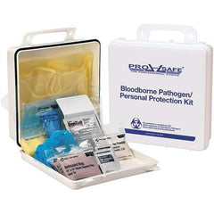 PRO-SAFE - Personal Protection Bloodborne Pathogen Kit - 2-3/4" Wide x 9-1/4" Deep x 9-1/4" High, Plastic Box - Eagle Tool & Supply