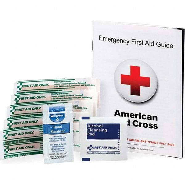 PRO-SAFE - 20 Piece, 1 Person, Guide Pack First Aid Kit - 1/8" Wide x 5-1/4" Deep x 7" High, Bag - Eagle Tool & Supply