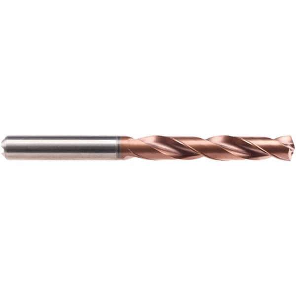 Emuge - 7.8mm 140° Solid Carbide Jobber Drill - AlCrN Finish, Right Hand Cut, Spiral Flute, Cylindrical Shank, 91mm OAL, Four Facet Point - Eagle Tool & Supply