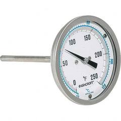 Ashcroft - 6" Stem, 0 to 250° F Bi-Metal Thermometer - Eagle Tool & Supply