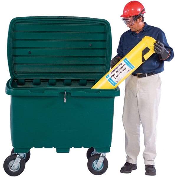 UltraTech - 15 Cu Ft, 350 Lb Load Capacity Green Polyethylene Tote Container - 48" Long x 31" Wide x 41.8" High, Lid Included - Eagle Tool & Supply