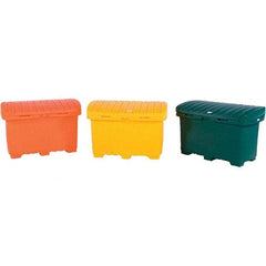 UltraTech - 15 Cu Ft, 350 Lb Load Capacity Safety Orange Polyethylene Tote Container - 48" Long x 31" Wide x 41.8" High, Lid Included - Eagle Tool & Supply