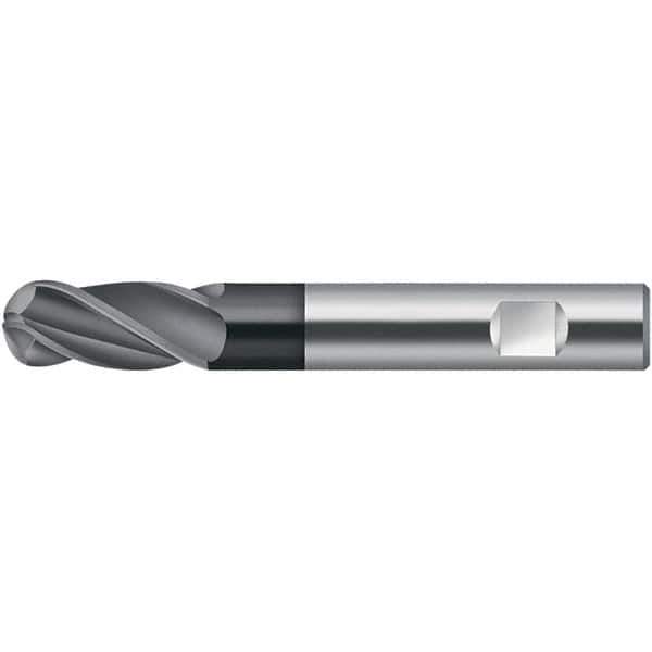 Walter-Prototyp - 8mm Diam, 19mm LOC, 2 Flute Solid Carbide Ball End Mill - TiAlN Finish, 100mm OAL, 8mm Shank Diam - Eagle Tool & Supply