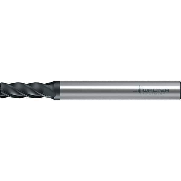 Walter-Prototyp - 5mm, 13mm LOC, 6mm Shank Diam, 57mm OAL, 4 Flute, Solid Carbide Square End Mill - TiAlN Finish, 38° Helix, Right Hand Cut, Right Hand Flute, Series MC251-A-4-B - Eagle Tool & Supply