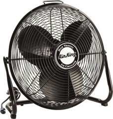 Air King - 18" Blade, 1/6 hp, 1,925, 2,575 & 3,400 CFM, Low Floor Stand Industrial Circulation Fan - Floor Stand, 110 Volts, 0.95/1.65 Amps, 3 Speed - Eagle Tool & Supply