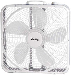 Air King - 20" Blade, 1/25 hp, 2,220/1,920/1,530 CFM, Fixed Box Fan - 1 Amp Rating, 110 Volts, 3 Speed, 955 RPM - Eagle Tool & Supply