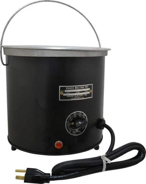 WAAGE - 1 Gal, 5-1/2" Deep, 150 to 450°F, Dip Coat Pot - 8" ID, 115 Volts, 1000 Watts - Eagle Tool & Supply