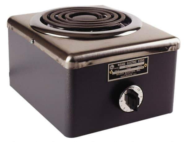 WAAGE - 10" Long x 8 Wide x 7" High, 230 Volt Hot Plate - 1 Burner, 1500 Watt, 7 Amps - Eagle Tool & Supply