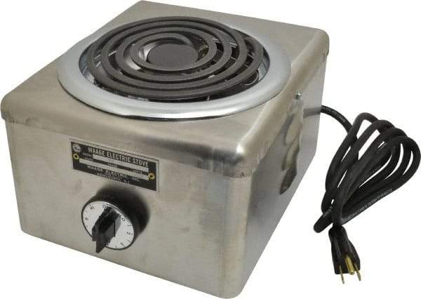 WAAGE - 10" Long x 8 Wide x 7" High, 115 Volt Hot Plate - 1 Burner, 1500 Watt, 13 Amps - Eagle Tool & Supply