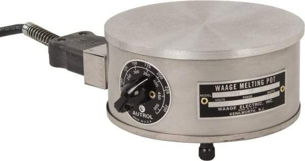 WAAGE - 4" High, 115 Volt Hot Plate - 150 to 550°F, 1 Burner, 600 Watt, 6" Diam, 6 Amps - Eagle Tool & Supply