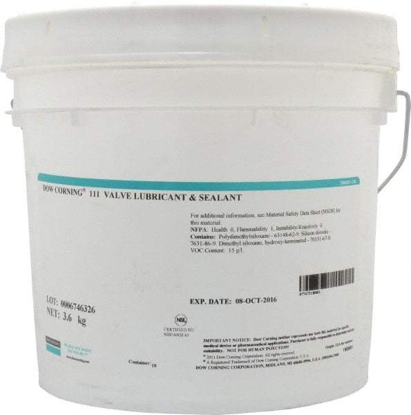 Dow Corning - 8 Lb Can Silicone/Moly Lubricant - White/Light Gray, -40°F to 392°F, Food Grade - Eagle Tool & Supply