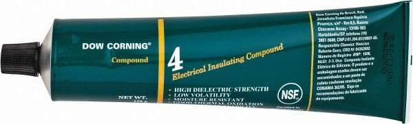 Dow Corning - 5.3 Ounce Tube Electrical Insulating Compound - 212°F Flash Point, 450 V/mil Dielectric Strength, Flammable, Plastic Safe - Eagle Tool & Supply