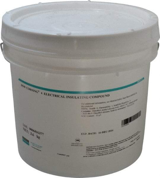 Dow Corning - 8 Lb. Pail Electrical Insulating Compound - 212°F Flash Point, 450 V/mil Dielectric Strength, Flammable, Plastic Safe - Eagle Tool & Supply