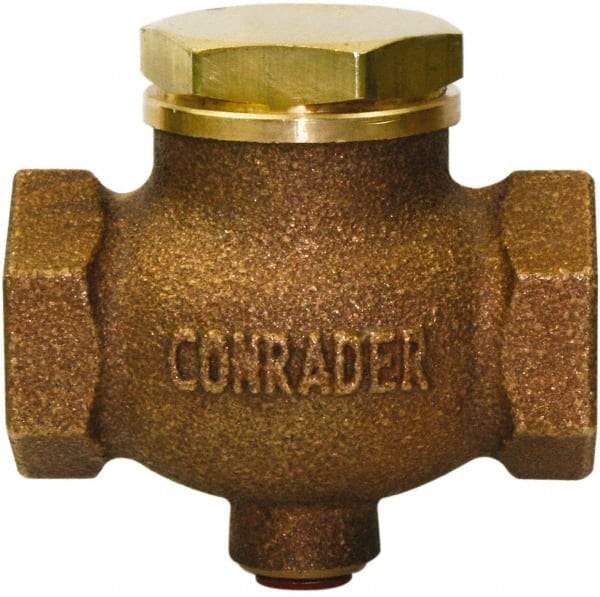 Conrader - 1-1/4" Bronze Check Valve - Inline, FNPT x FNPT - Eagle Tool & Supply