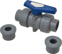 Simtech - 1" Pipe, Full Port, CPVC True Union Design Ball Valve - Inline - Two Way Flow, FNPT x FNPT (with Socket Adapter) Ends, Tee Handle, 232 WOG - Eagle Tool & Supply