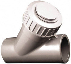 Simtech - 1/2" Pipe, Socket Ends, PVC Y-Strainer - 150 psi Pressure Rating - Eagle Tool & Supply