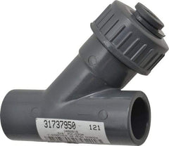 Simtech - 3/4" Pipe, Socket Ends, PVC Y-Strainer - 150 psi Pressure Rating - Eagle Tool & Supply