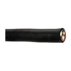 Made in USA - 250', 8/3 Gauge/Conductors, Black, Green & White Indoor & Outdoor Replacement Cord - 0 Receptacles, 40 Amps, 600 Volts, UL SOOW - Eagle Tool & Supply