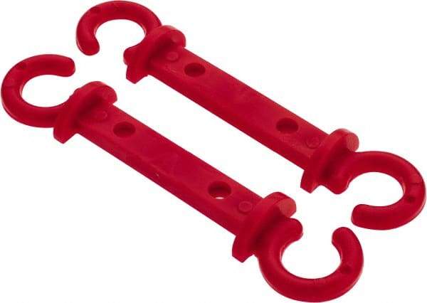 PRO-SAFE - 1/4" High x 1" Long x 2" Wide Barrier Connecting Link - Celcon, Celcon Finish, Red, Use with Plastic Chain - Eagle Tool & Supply