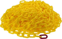 PRO-SAFE - 100' Long x 2" Wide Plastic Heavy-Duty Chain - Yellow - Eagle Tool & Supply