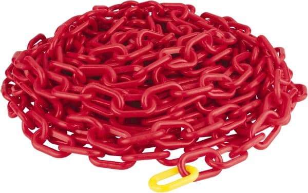 PRO-SAFE - 50' Long x 2" Wide Plastic Heavy-Duty Chain - Red - Eagle Tool & Supply