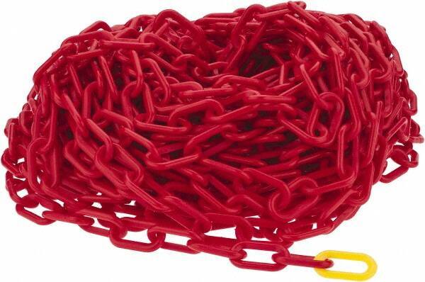 PRO-SAFE - 100' Long x 2" Wide Plastic Chain - Red - Eagle Tool & Supply