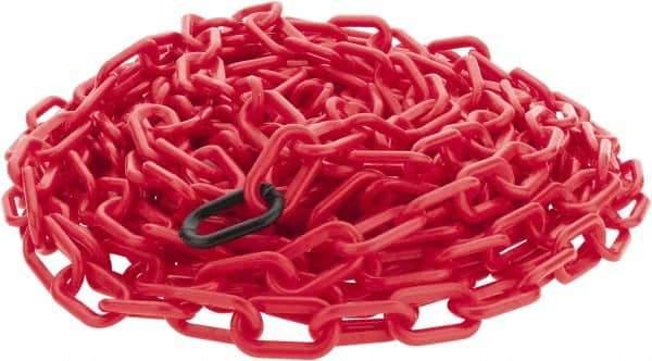 PRO-SAFE - 50' Long x 2" Wide Plastic Chain - Red - Eagle Tool & Supply