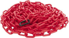 PRO-SAFE - 50' Long x 2" Wide Plastic Chain - Red - Eagle Tool & Supply