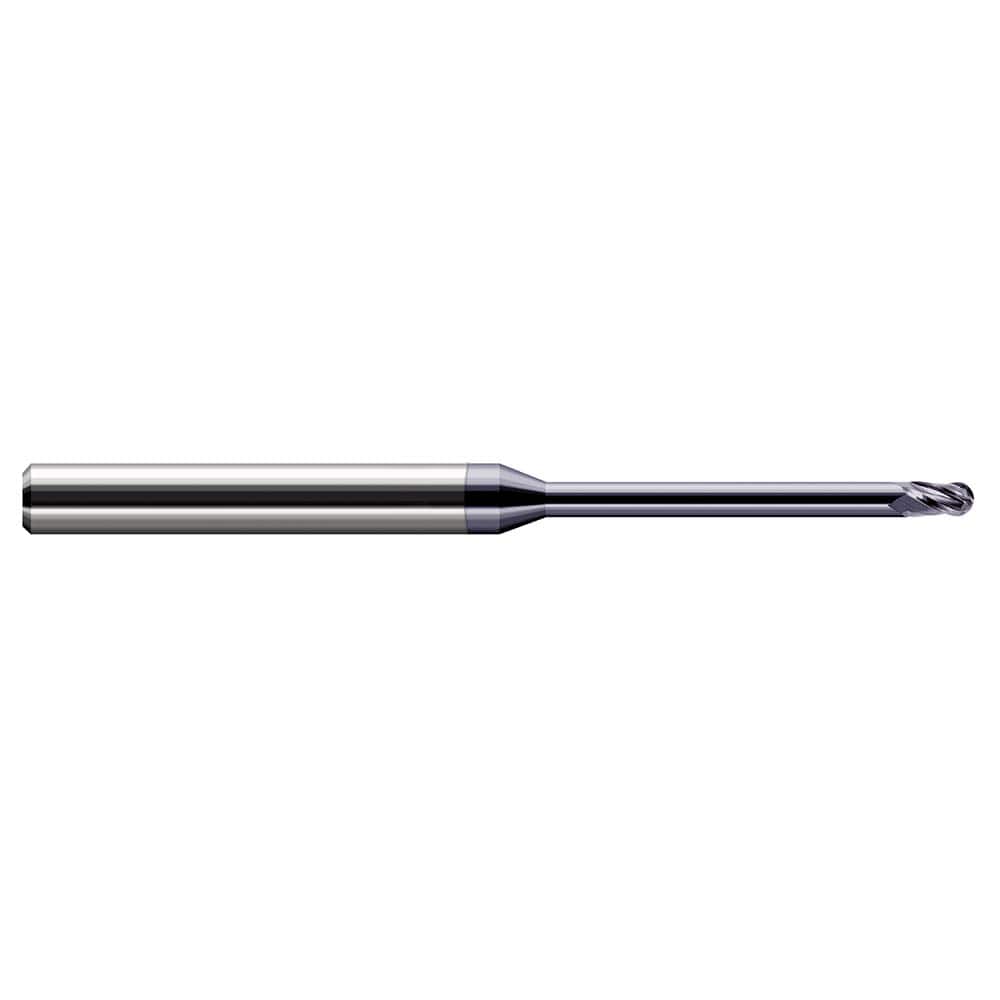 Harvey Tool - Ball End Mills; Mill Diameter (Inch): 1/2 ; Mill Diameter (Decimal Inch): 0.5000 ; Number of Flutes: 4 ; Length of Cut (Inch): 3/4 ; Length of Cut (Decimal Inch): 0.7500 ; Material: Solid Carbide - Exact Industrial Supply