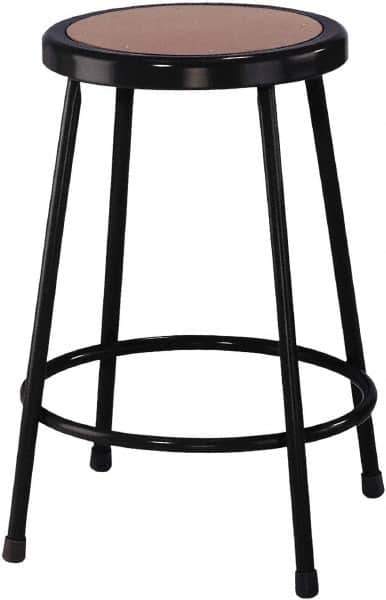 NPS - 24 Inch High, Stationary Fixed Height Stool - 14 Inch Deep x 14 Inch Wide, Hardboard Seat, Black - Eagle Tool & Supply