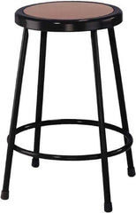 NPS - 24 Inch High, Stationary Fixed Height Stool - 14 Inch Deep x 14 Inch Wide, Hardboard Seat, Black - Eagle Tool & Supply