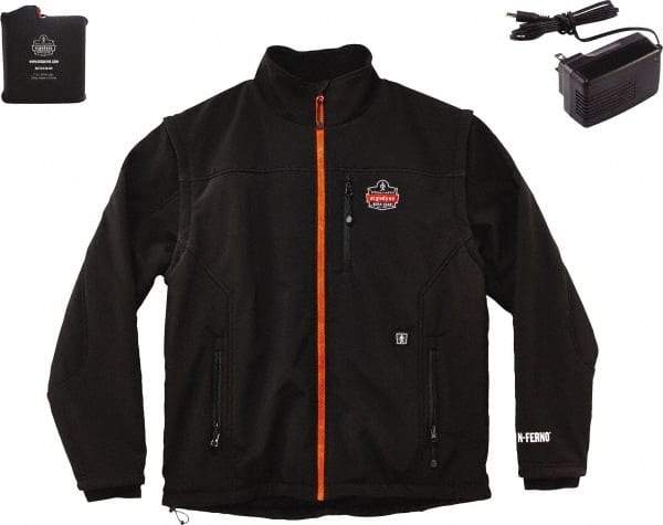 Ergodyne - Size M Heated & Cold Weather Jacket - Black, Polyester, Zipper Closure, 36 to 38" Chest - Eagle Tool & Supply