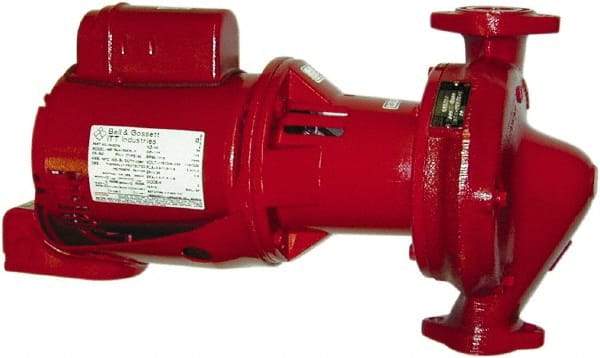 Bell & Gossett - .5 hp, 3 phase Phase, Bronze Housing, Cast Bronze Impeller, Inline Circulator Pump - 208/230/460 Volt, 60 Hz Hz, Flanges Included, 175 Max psi, Open Drip Proof Motor - Eagle Tool & Supply