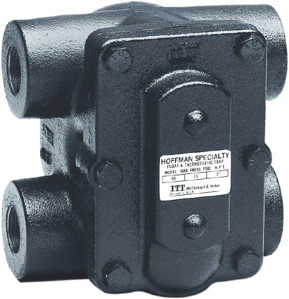 Hoffman Speciality - 2 Port, 2-1/2" Pipe, Stainless Steel Float & Thermostatic Steam Trap - 15 Max psi - Eagle Tool & Supply