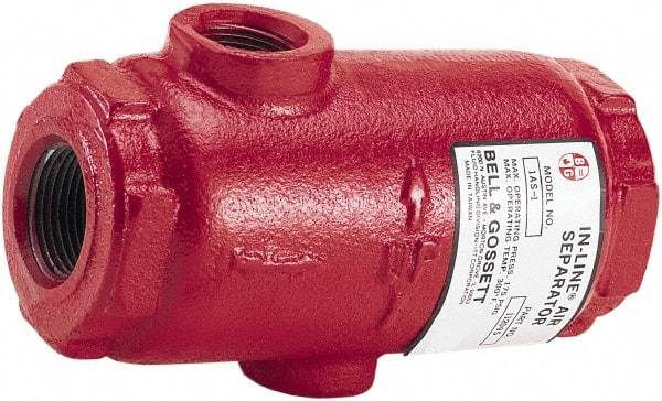 Bell & Gossett - 3" Pipe In Line Air Separator Air Vent - 175 Max psi, FNPT End Connection - Eagle Tool & Supply