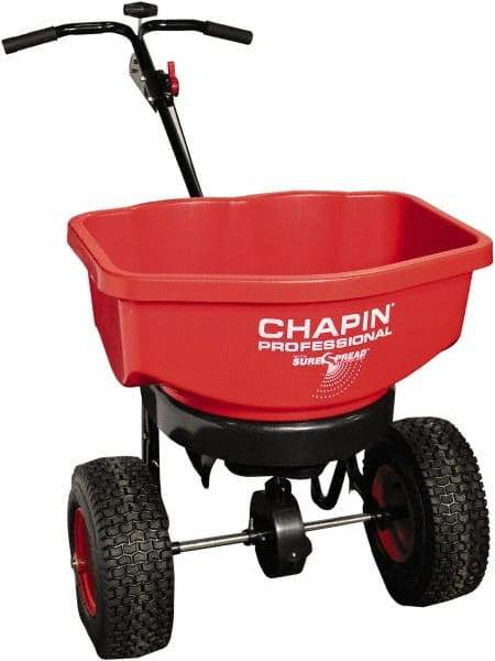 Chapin - 80 Lb Powder Coated Steel Walk Behind Broadcast Landscape Spreader - 12" Pneumatic Wheels - Eagle Tool & Supply