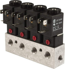 ARO/Ingersoll-Rand - 1/8", CAT Series 3-Way 2-Position Bar Manifold Stacking Solenoid Valve - 24 VDC, 0.062 CV Rate, 3.275" High x 5" Long - Eagle Tool & Supply