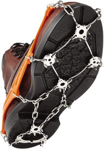 Ergodyne - Size L, (Women's Size L) Strap-On Cleat - Steel Studs Traction, Orange - Eagle Tool & Supply