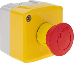 Square D - Extended Mushroom Head, Pushbutton Switch Only - Round, Red Pushbutton, Nonilluminated, Shock and Vibration Resistant - Eagle Tool & Supply