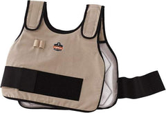 Ergodyne - Size L/XL, Khaki Cooling Vest - 40 to 52" Chest, Hook & Loop Front, PVC, Cotton - Eagle Tool & Supply