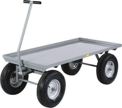 Little Giant - 3,000 Lb Capacity Steel Wagon Truck - Steel Deck, 30" OAW, 60" Platform Length x 18-1/2" Platform Height, Pneumatic Casters - Eagle Tool & Supply