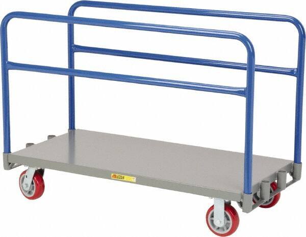 Little Giant - 3,600 Lb Capacity Steel Adjustable Sheet & Panel Truck - Steel Deck, 36" OAW, 60" Platform Length, Polyurethane Casters - Eagle Tool & Supply