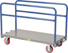 Little Giant - 3,600 Lb Capacity Steel Adjustable Sheet & Panel Truck - Steel Deck, 30" OAW, 60" Platform Length, Polyurethane Casters - Eagle Tool & Supply