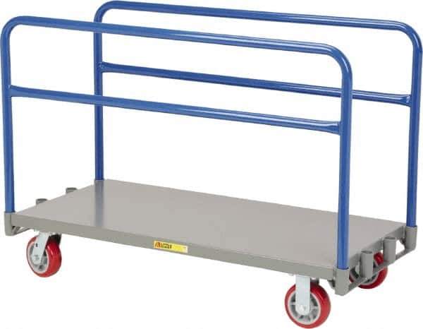 Little Giant - 3,600 Lb Capacity Steel Adjustable Sheet & Panel Truck - Steel Deck, 24" OAW, 48" Platform Length, Polyurethane Casters - Eagle Tool & Supply