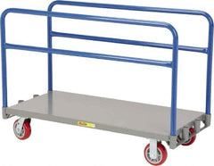 Little Giant - 3,600 Lb Capacity Steel Adjustable Sheet & Panel Truck - Steel Deck, 24" OAW, 48" Platform Length, Polyurethane Casters - Eagle Tool & Supply