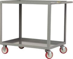 Little Giant - 1,200 Lb Capacity, 30" Wide x 48" Long x 35" High Service Cart - 2 Shelf, Steel, 2 Rigid/2 Swivel Casters - Eagle Tool & Supply