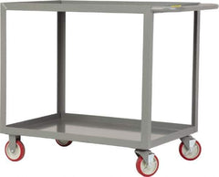 Little Giant - 1,200 Lb Capacity, 24" Wide x 48" Long x 35" High Service Cart - 2 Shelf, Steel, 2 Rigid/2 Swivel Casters - Eagle Tool & Supply